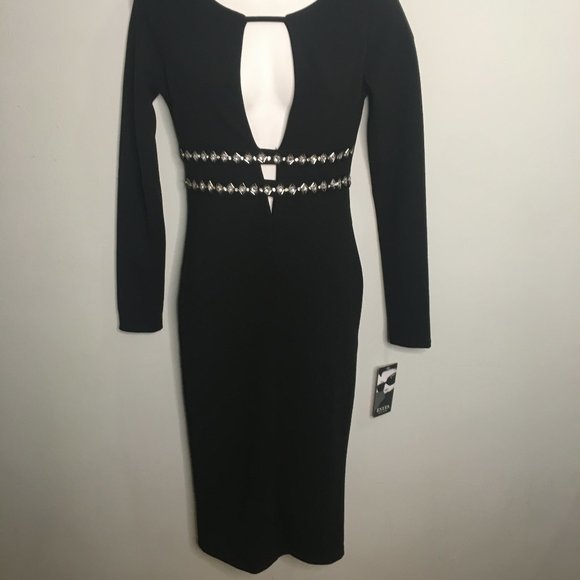 Boutique - Black Studded Pencil Dress - Item#90 - Picture 2 of 11